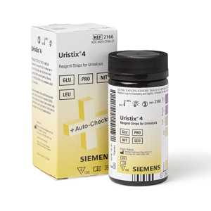 Strips Urine Regent Uristix® 4 Glucose, Leucocytes, Nitrite, Protein, CLIA Waived [10312569] (100 per Bottle) by Siemens Diagnostics  ID 2166